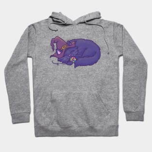 Purple Witch Cat Halloween Hoodie